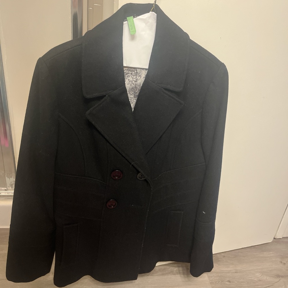 Guess Black Pea Coat for Women